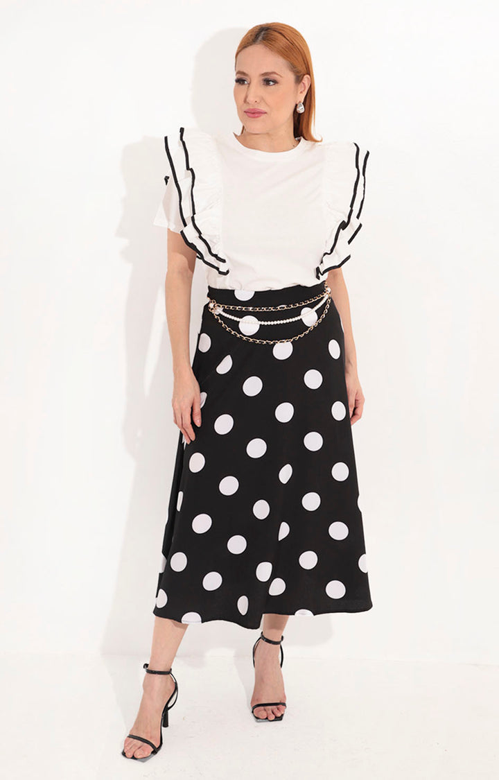 Blusa blanca con olan - BLUSA Boutiquemirel 