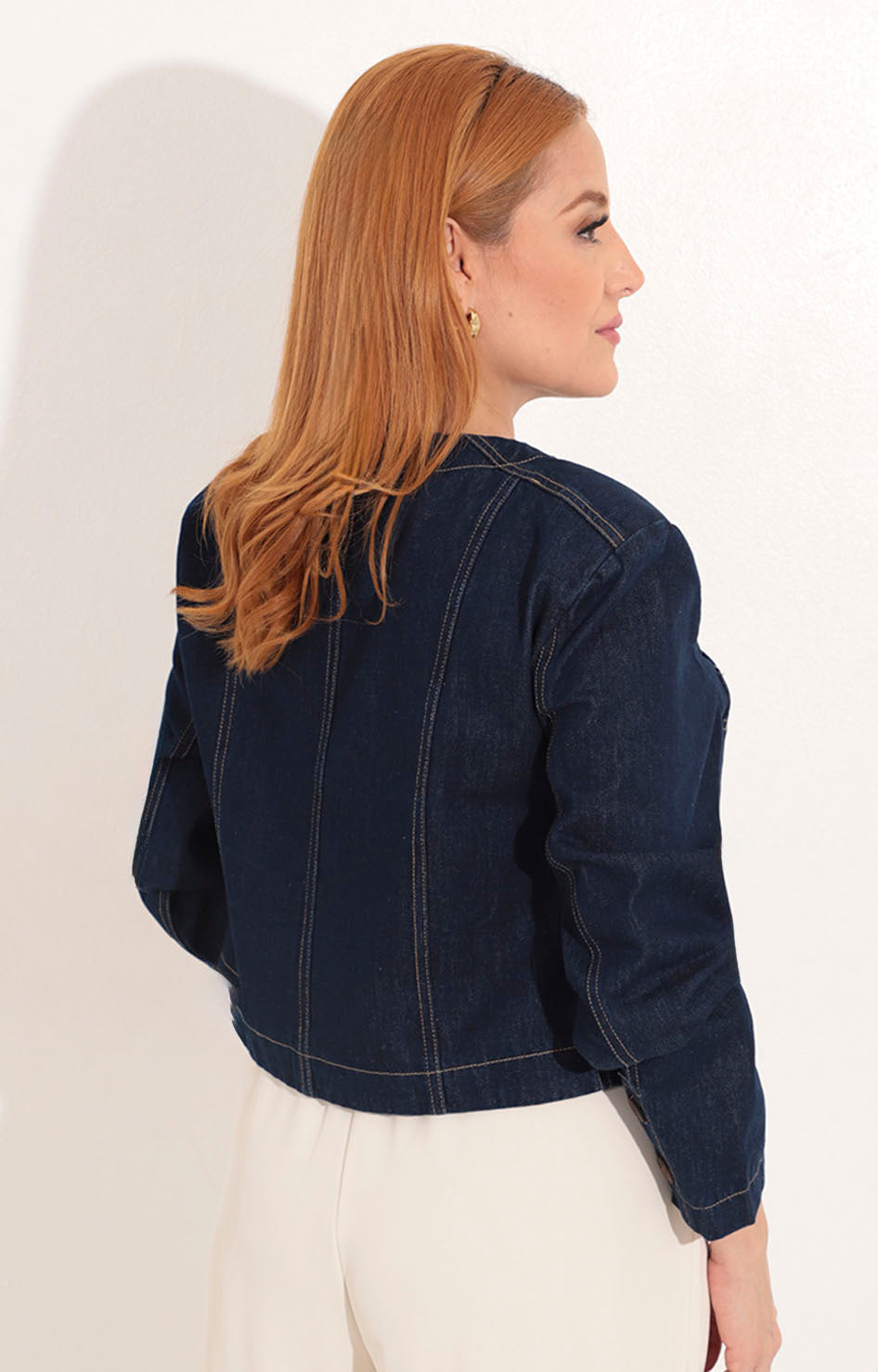 Chamarra de mezclilla cuello redondo - CHAMARRA Boutiquemirel 