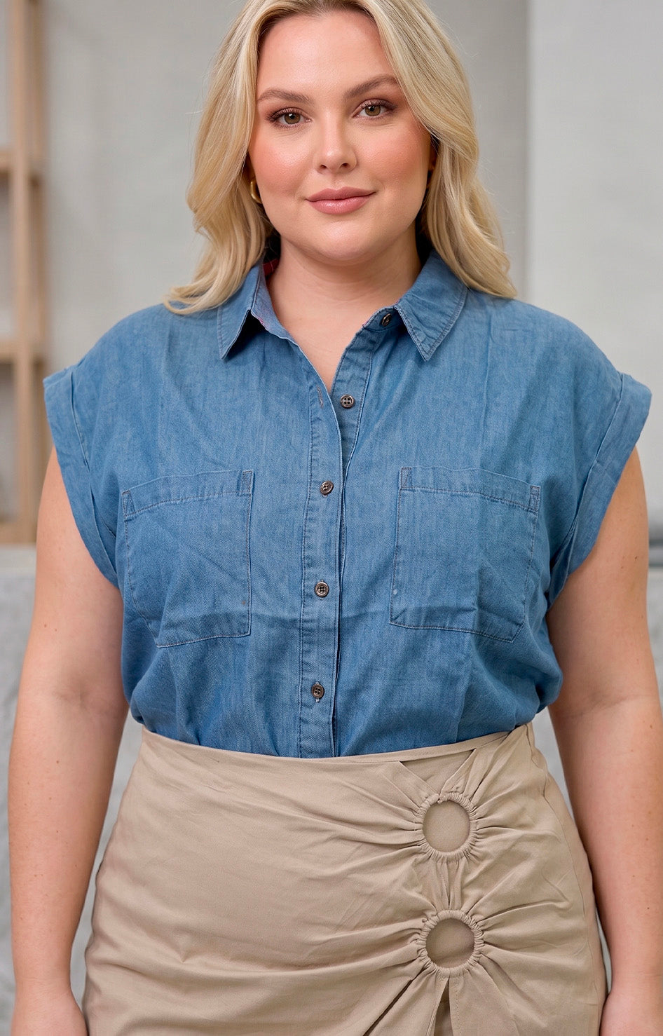 Blusa de mezclilla - BLUSAS CURVY Boutiquemirel 