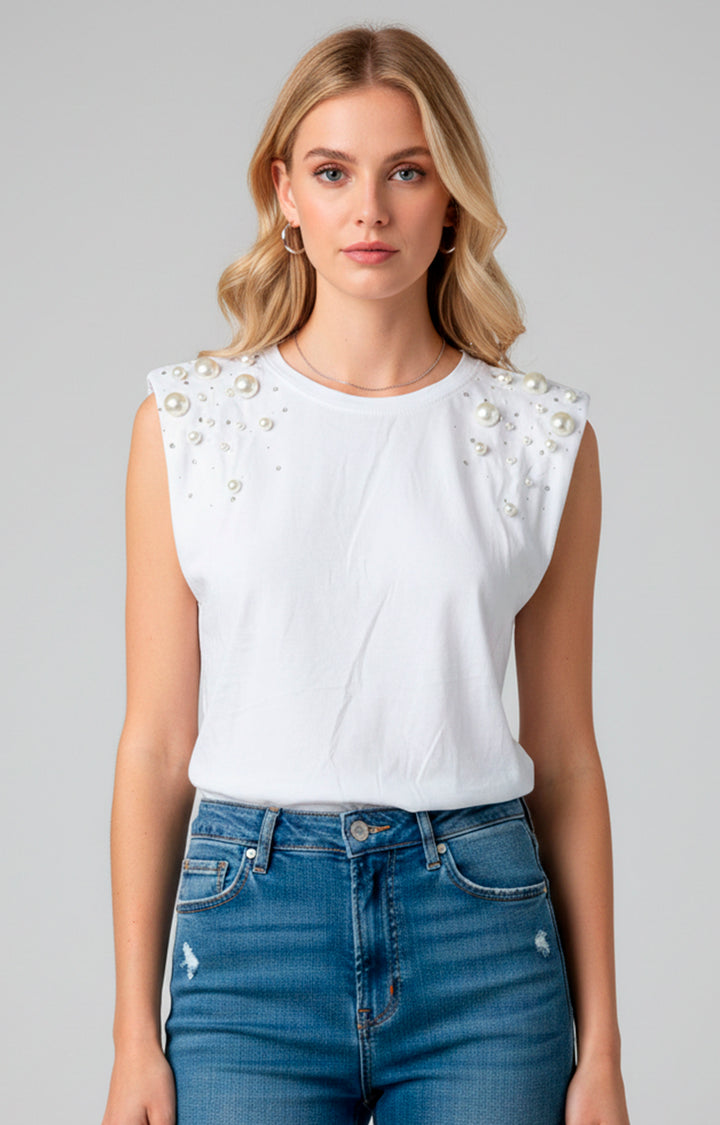 Blusa sisada con perlas - BLUSAS REGULAR Boutiquemirel 