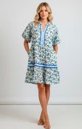 Vestido azul estampado - VESTIDO CORTO REGULAR Boutiquemirel 