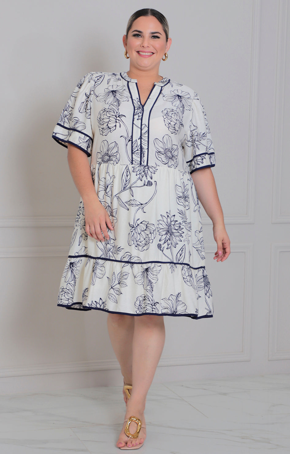 Vestido corto estampado - VESTIDO CORTO CURVY Boutiquemirel 