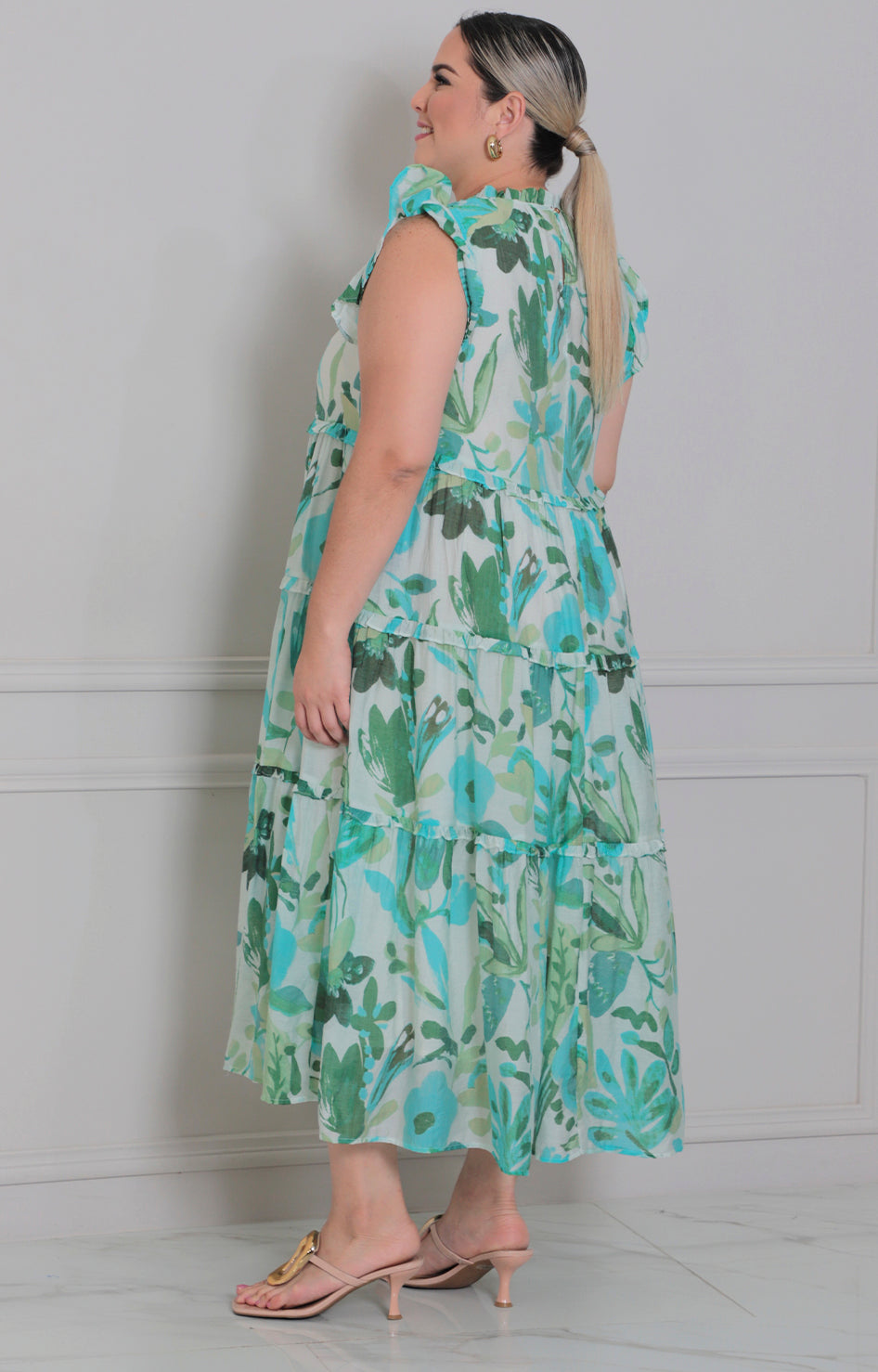Vestido estampado tropical - VESTIDO LARGO CURVY Boutiquemirel 