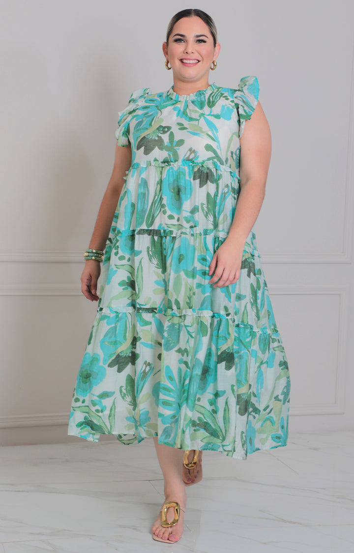 Vestido estampado tropical - VESTIDO LARGO CURVY Boutiquemirel 