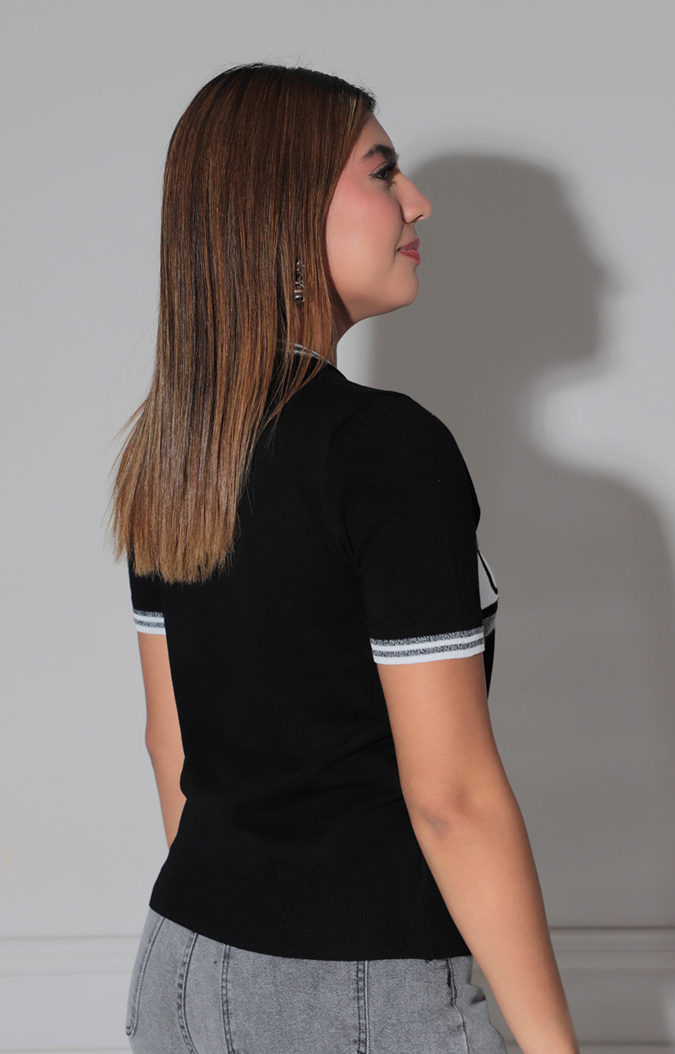 Blusa negra estampada chanel - BLUSA REGULAR Boutiquemirel 