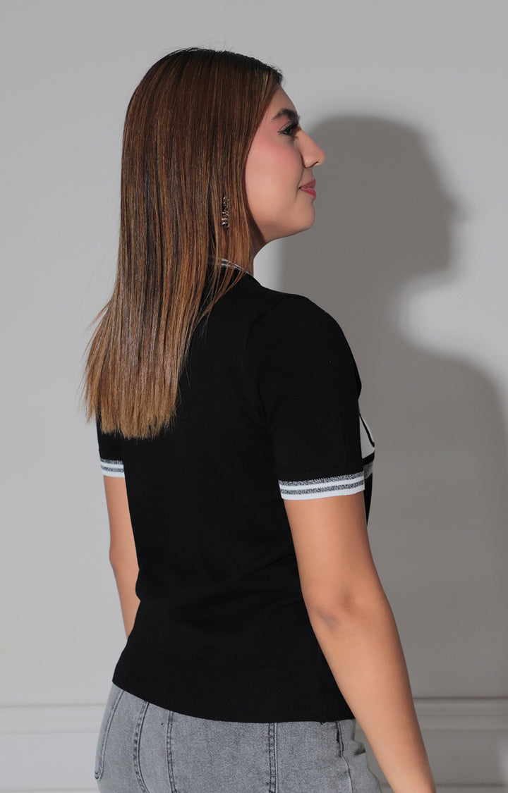 Blusa negra estampada chanel - BLUSA REGULAR Boutiquemirel 