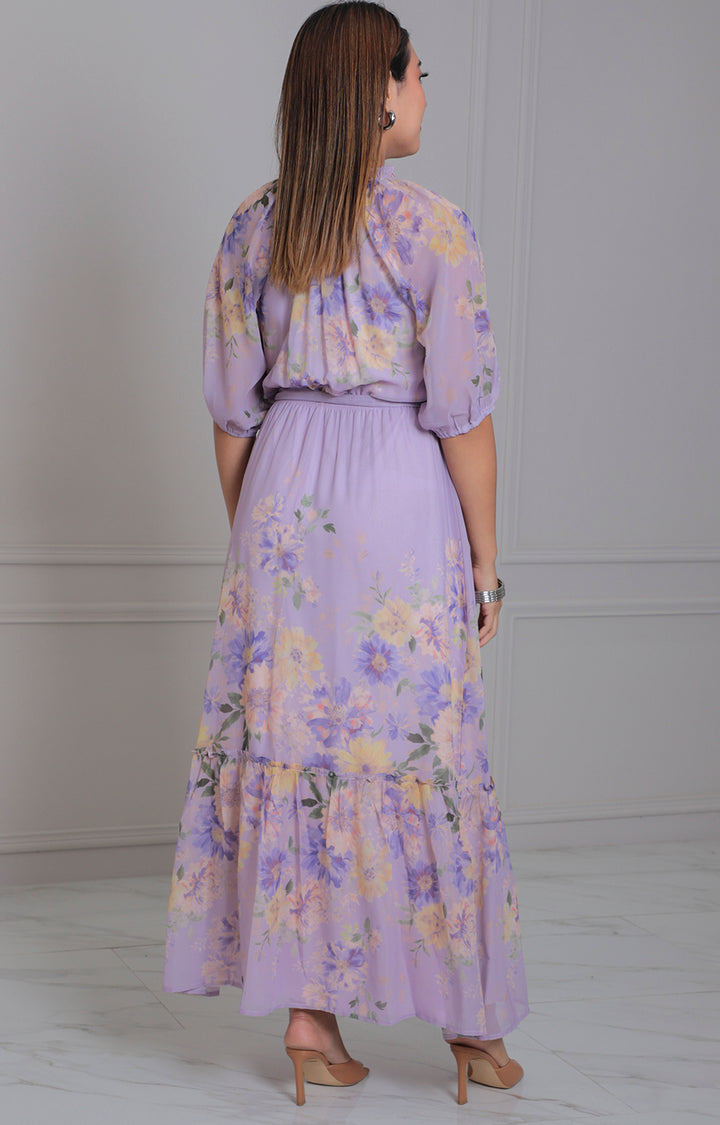 Vestido estampado con lazo - VESTIDO LARGO REGULAR Boutiquemirel 