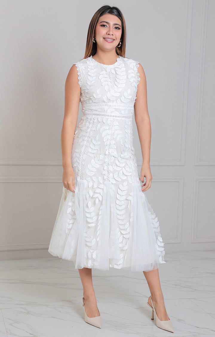 Vestido biege con bordado - VESTIDO LARGO REGULAR Boutiquemirel 