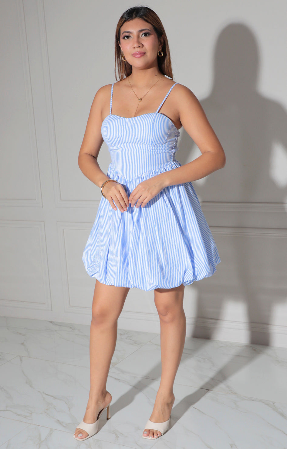 Vestido rayado color azul - VESTIDO CORTO REGULAR Boutiquemirel 