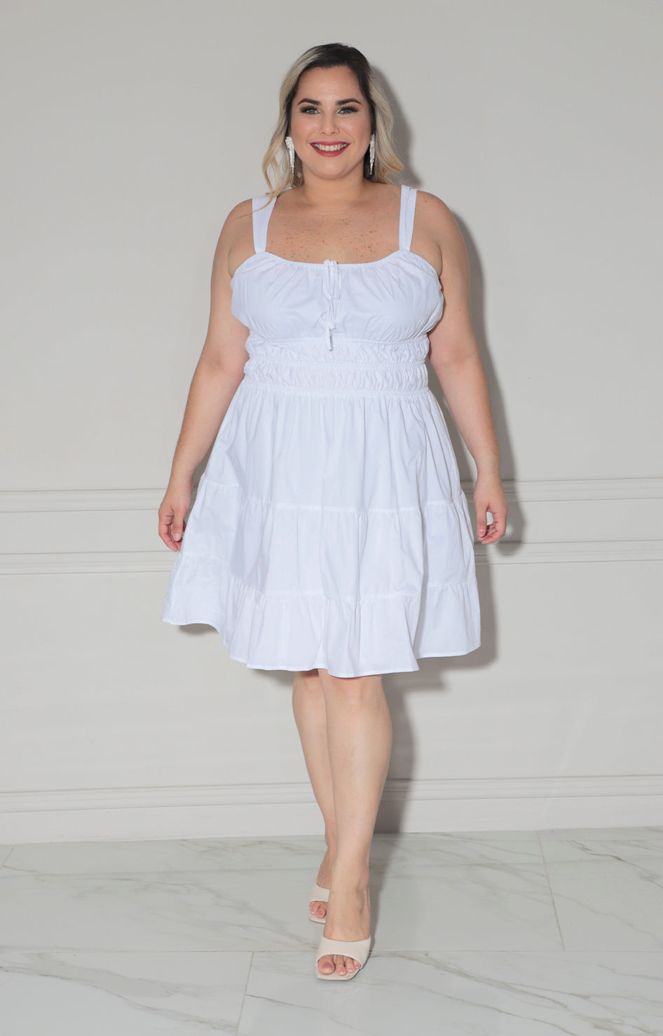 Vestido blanco corto - VESTIDO CORTO CURVY Boutiquemirel 