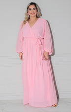Vestido rosa largo - VESTIDO LARGO CURVY Boutiquemirel 