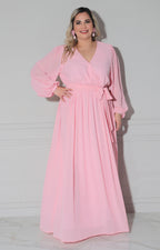 Vestido rosa largo - VESTIDO LARGO CURVY Boutiquemirel 