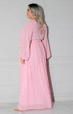 Vestido rosa largo - VESTIDO LARGO CURVY Boutiquemirel 