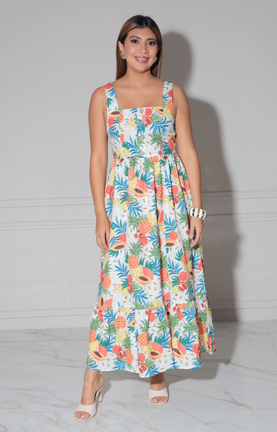 Vestido blanco estampado de flores - VESTIDO Boutiquemirel 