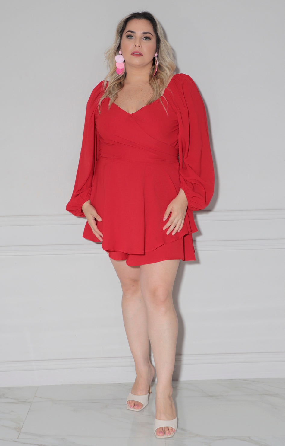 Jumpusit rojo cruzado - PALAZZO CORTO CURVY Boutiquemirel 