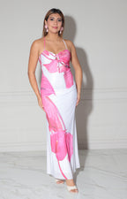 Vestido blanco estampado de flor - VESTIDO Boutiquemirel 