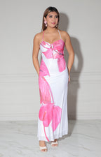Vestido blanco estampado de flor - VESTIDO Boutiquemirel 
