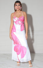 Vestido blanco estampado de flor - VESTIDO Boutiquemirel 
