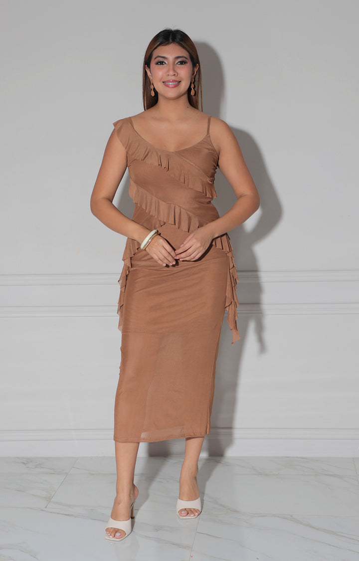 Conjunto cafè con volantes - CONJUNTO Boutiquemirel 