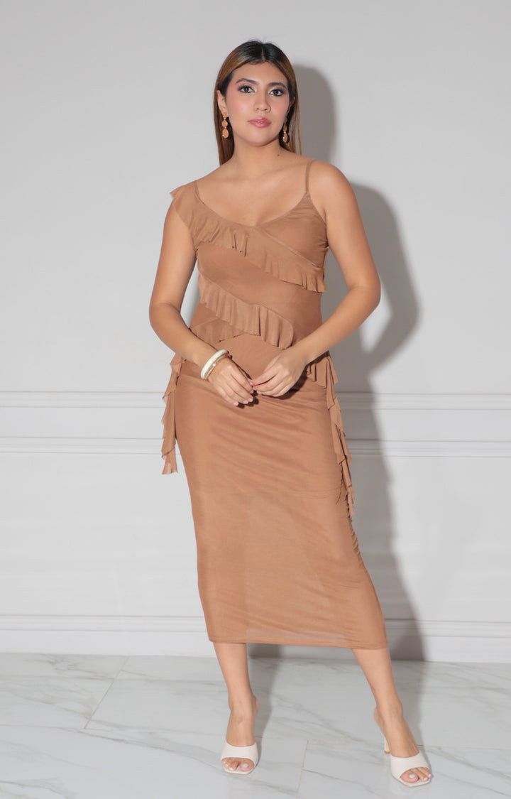 Conjunto cafè con volantes - CONJUNTO Boutiquemirel 