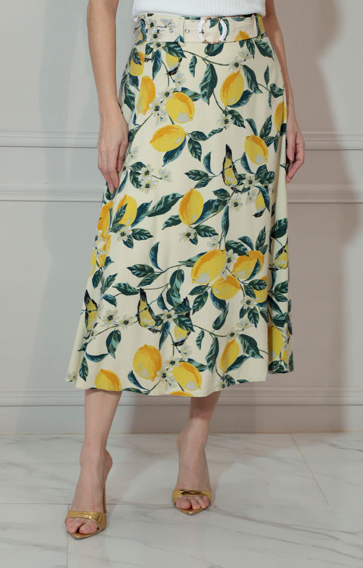 Falda estampada con cinturón - FALDA Boutiquemirel 