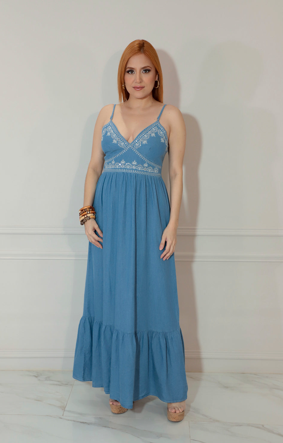 Vestido de mezclilla bordado - VESTIDO Boutiquemirel 