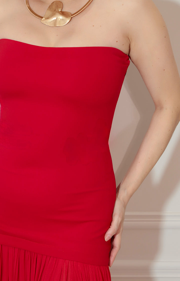 Vestido rojo straple - VESTIDO Boutiquemirel 