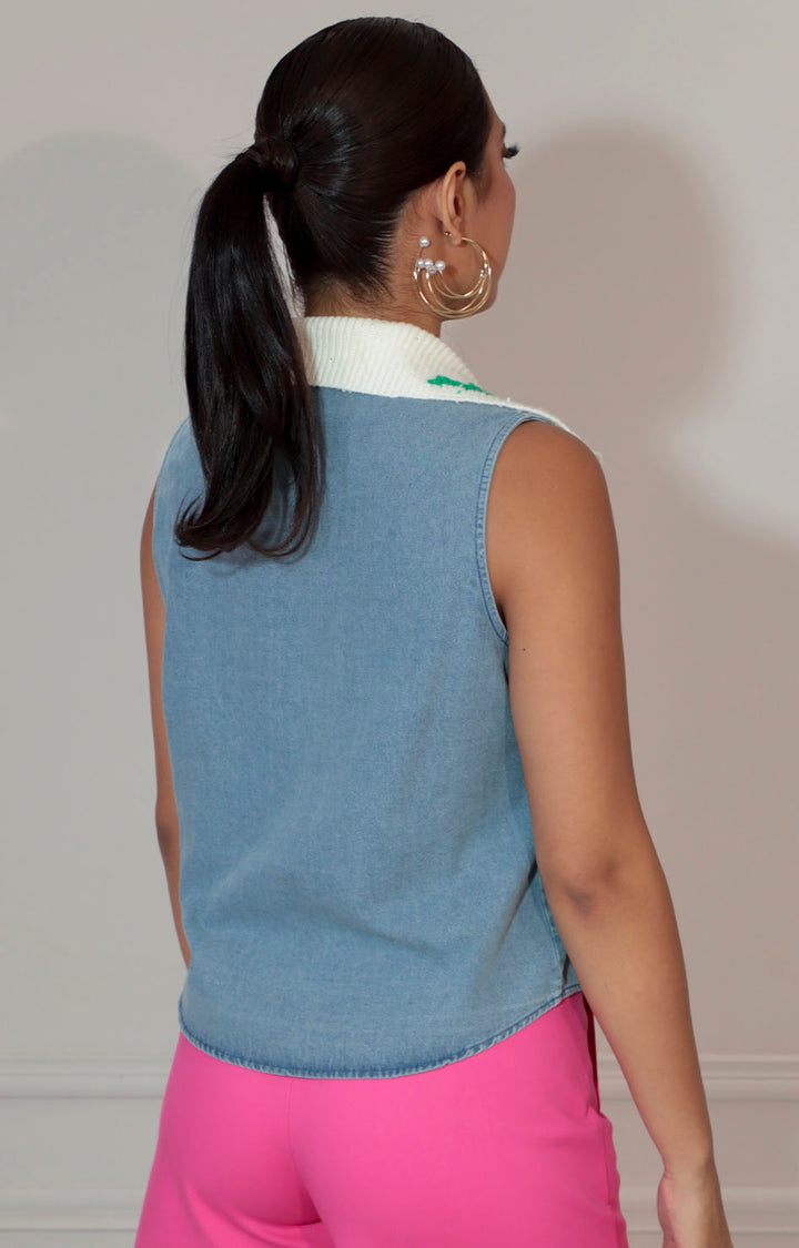 Blusa de mezclilla con bordado - BLUSA Boutiquemirel 