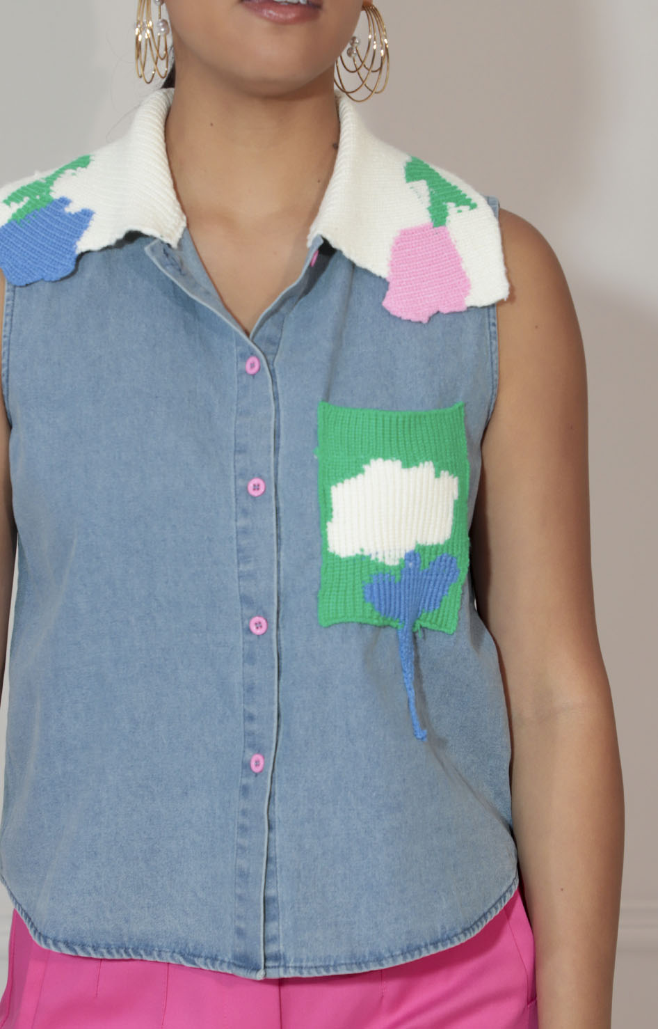 Blusa de mezclilla con bordado - BLUSA Boutiquemirel 