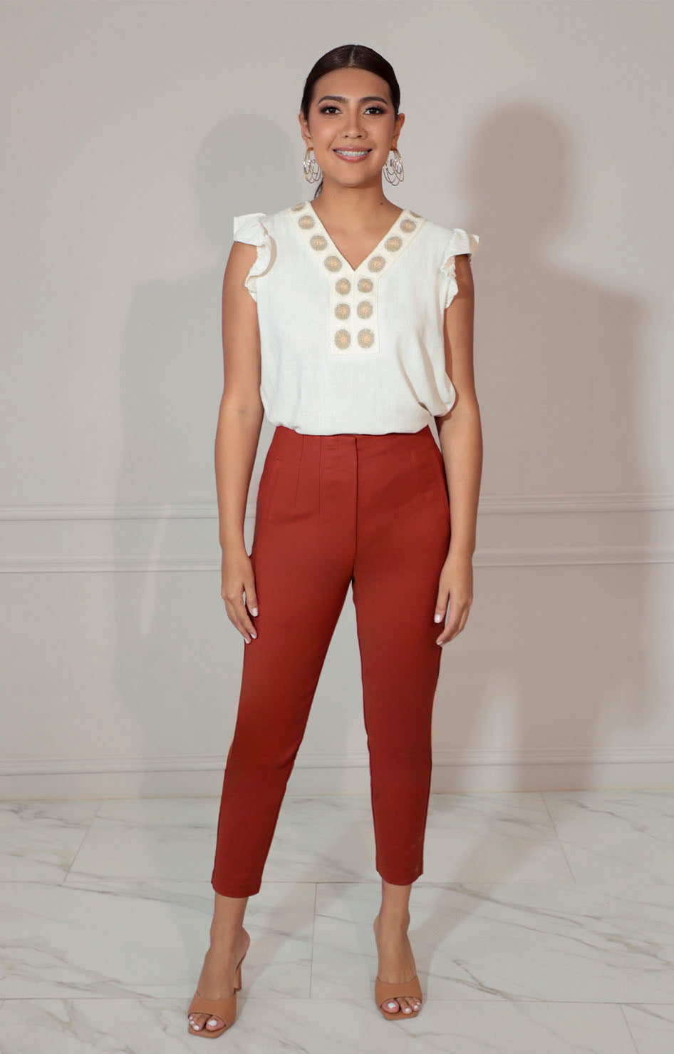 Pantalón chedron de tiro alto - PANTALON Boutiquemirel 