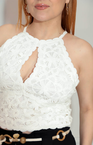 Blusa Blanca Blusa Tejida A Crochet Para Dama Crochet Facil Blusa