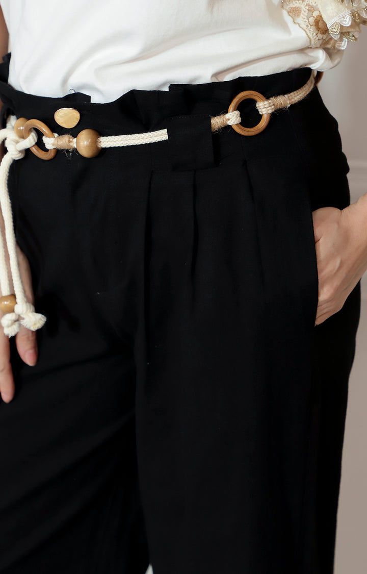 Pantalón negro de tiro alto - PANTALON Boutiquemirel 