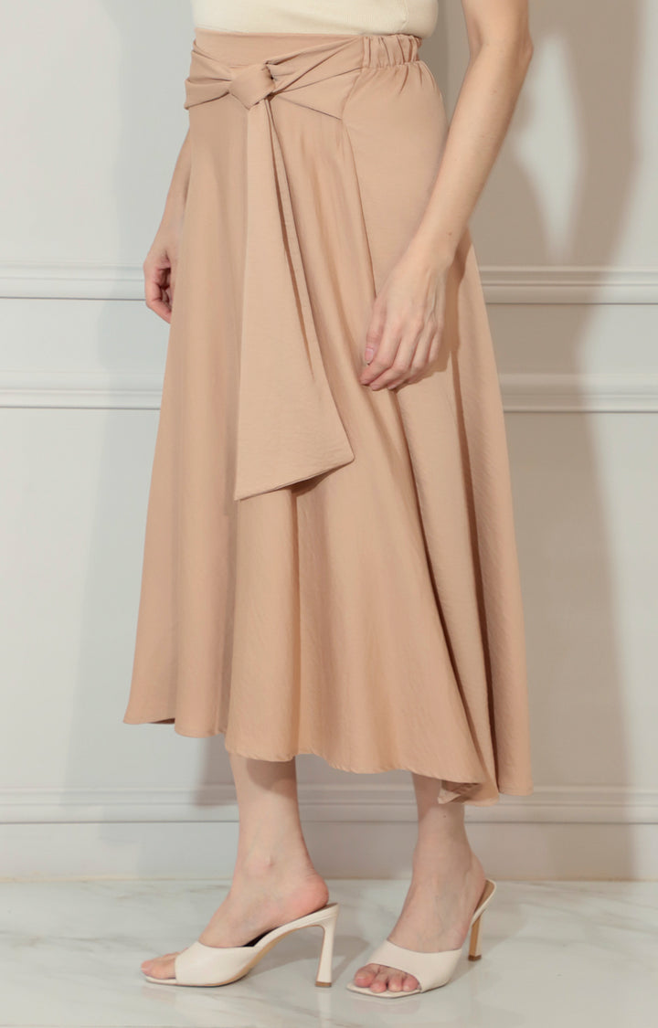 Falda beige con detalle de lazo superior - FALDA Boutiquemirel 