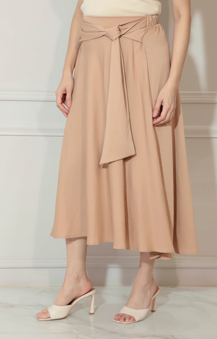 Falda beige con detalle de lazo superior - FALDA Boutiquemirel 