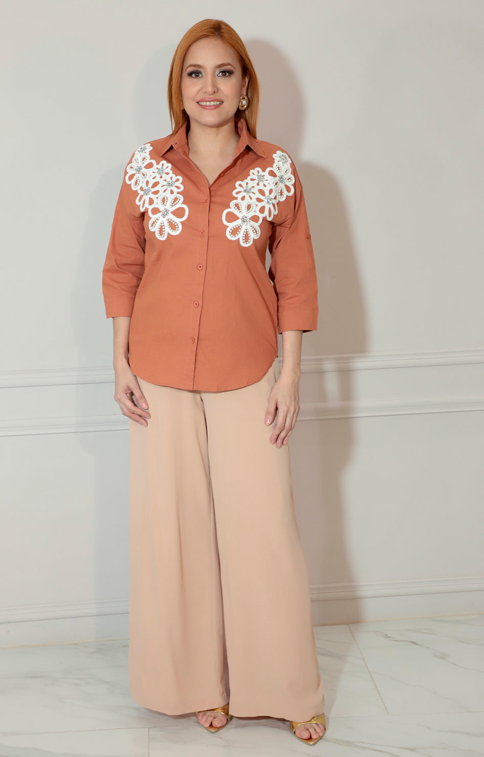 Blusa chedron bordada - BLUSA Boutiquemirel 