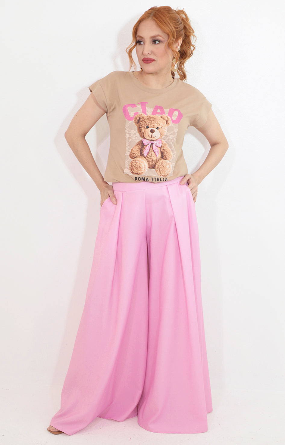 Pantalon rosa amplio - PANTALON Boutiquemirel 