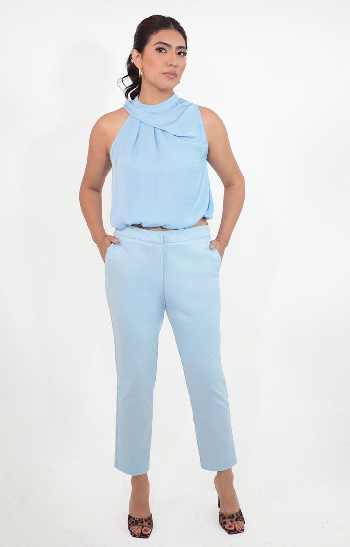 Blusa azul sin mangas y elastico inferior - BLUSA Boutiquemirel 