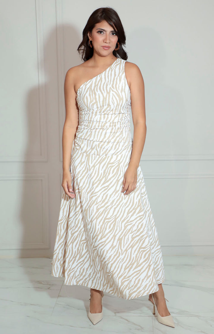 Vestido cebra beige - VESTIDO Boutiquemirel 