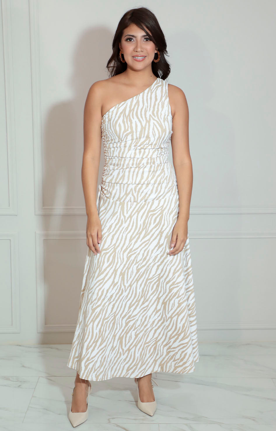 Vestido cebra beige - VESTIDO Boutiquemirel 