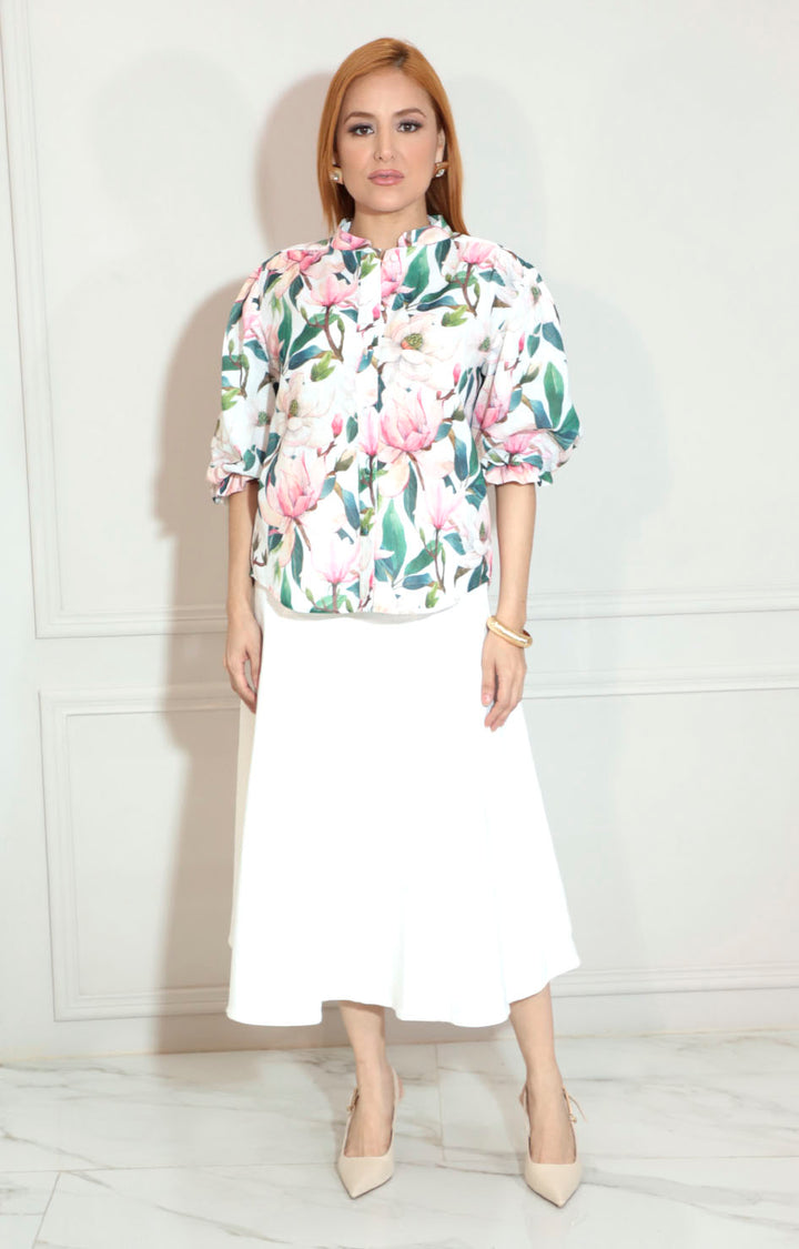 Blusa blanca estampada - BLUSA Boutiquemirel 