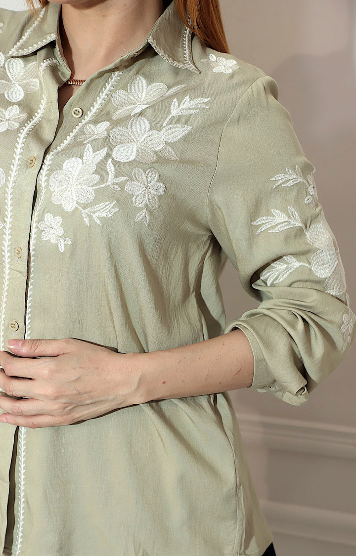 Blusa beige bordada - BLUSA Boutiquemirel 