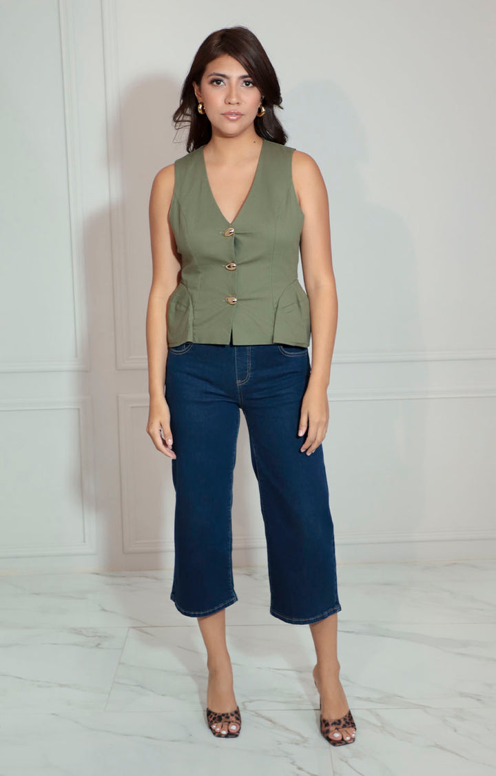 Chaleco verde - BLUSA Boutiquemirel 