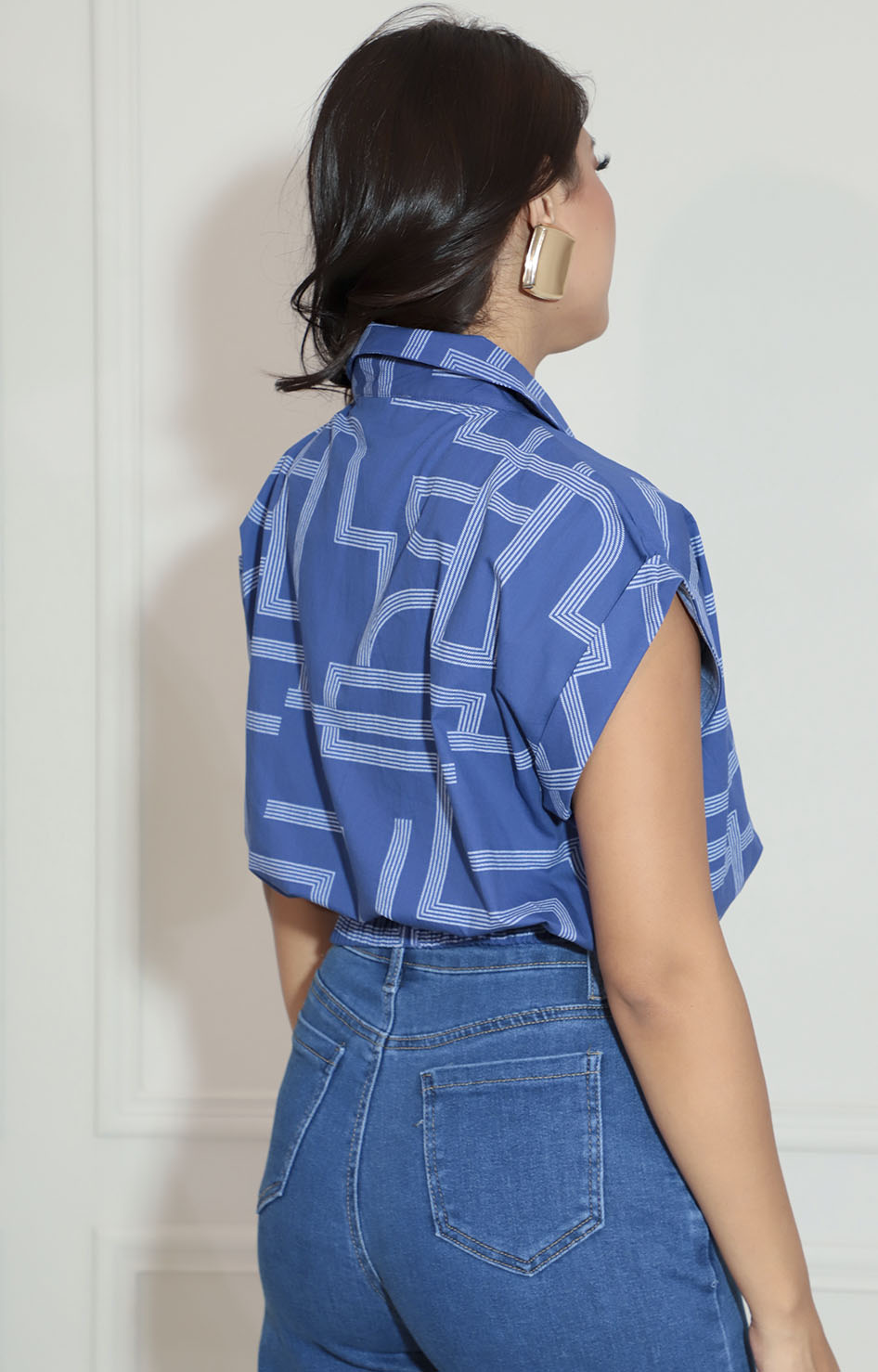 Blusa azul estampada - BLUSA Boutiquemirel 