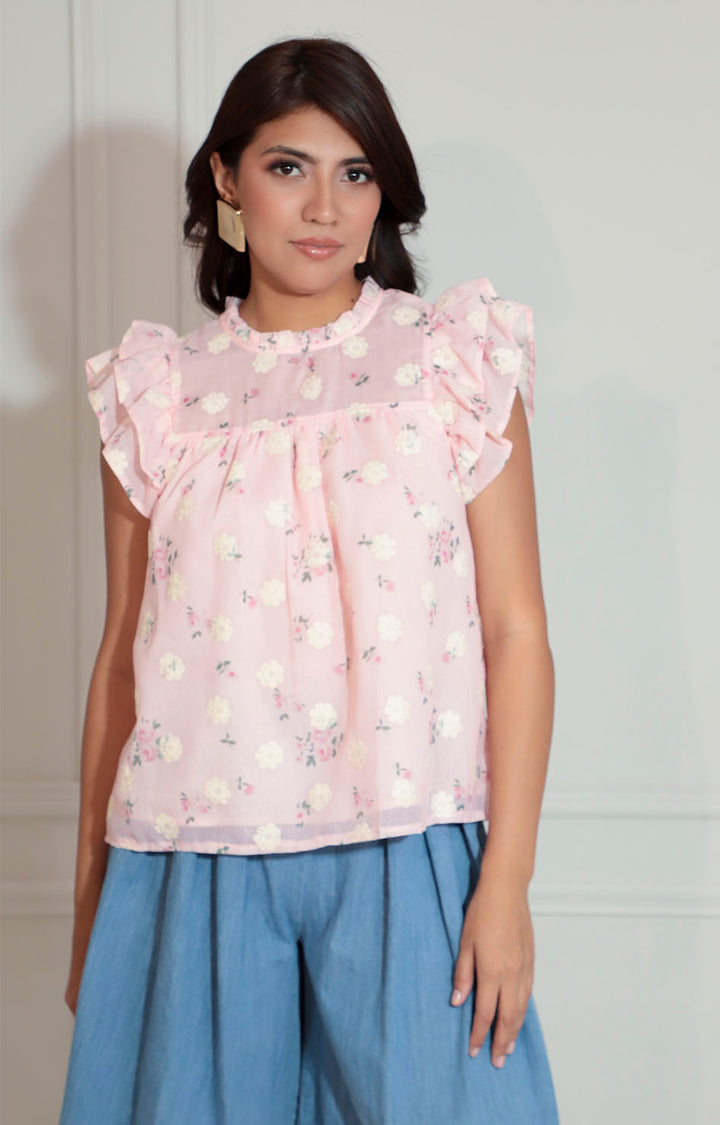 Blusa rosa estampada - BLUSA Boutiquemirel 