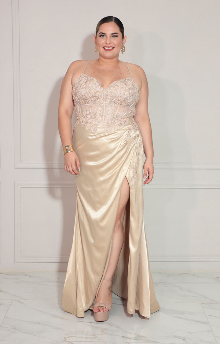 Vestido beige de gala - VESTIDO XL Boutiquemirel 