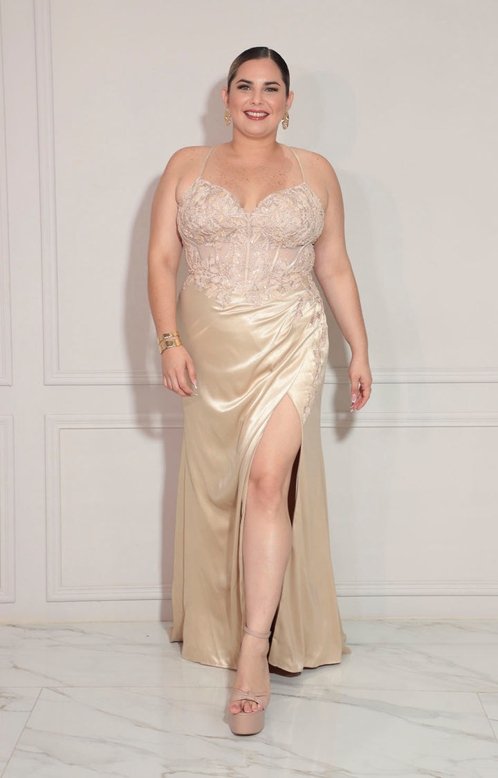 Vestido beige de gala - VESTIDO XL Boutiquemirel 