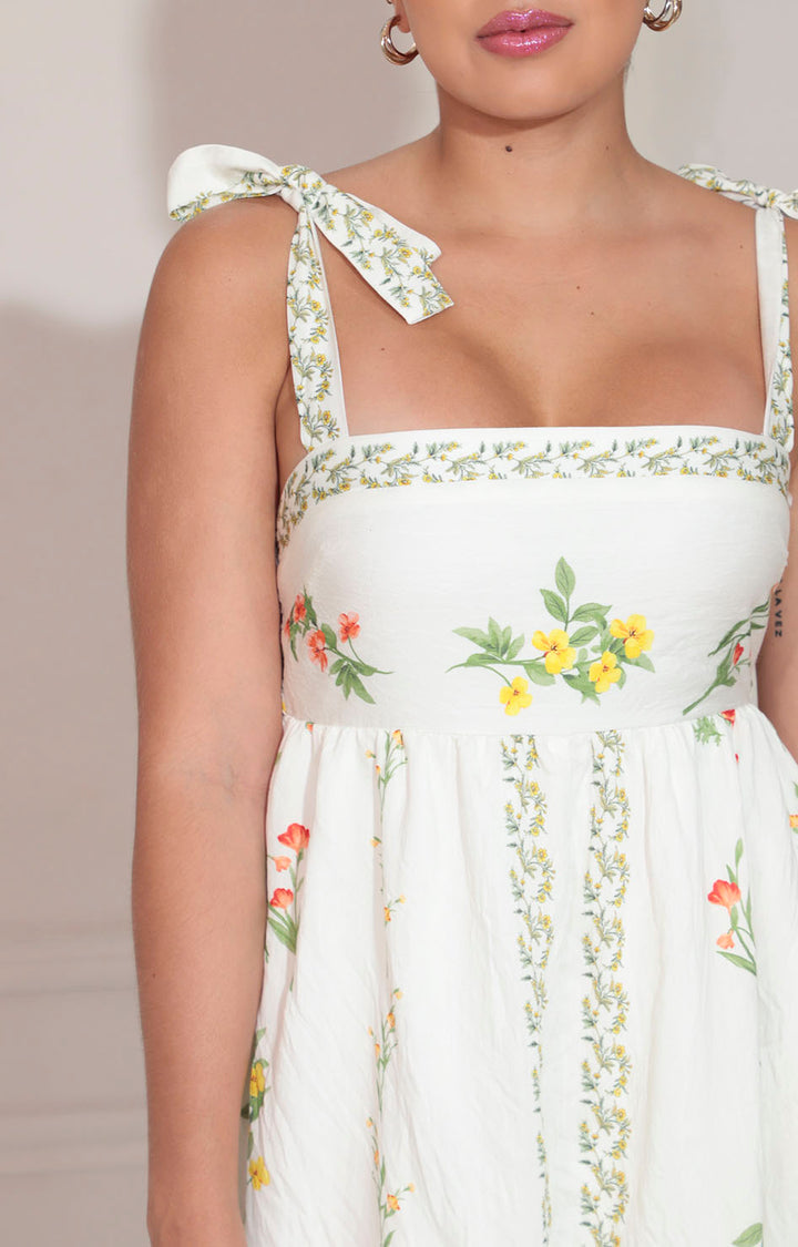 Vestido blanco con flores - VESTIDO Boutiquemirel 