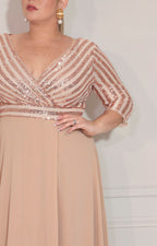 Vestido beige de gala - VESTIDO XL Boutiquemirel 