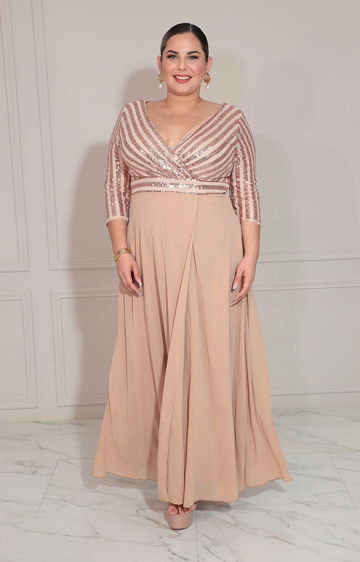 Vestido beige de gala - VESTIDO XL Boutiquemirel 