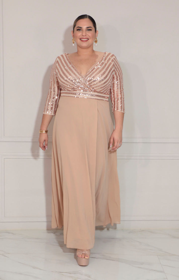 Vestido beige de gala - VESTIDO XL Boutiquemirel 